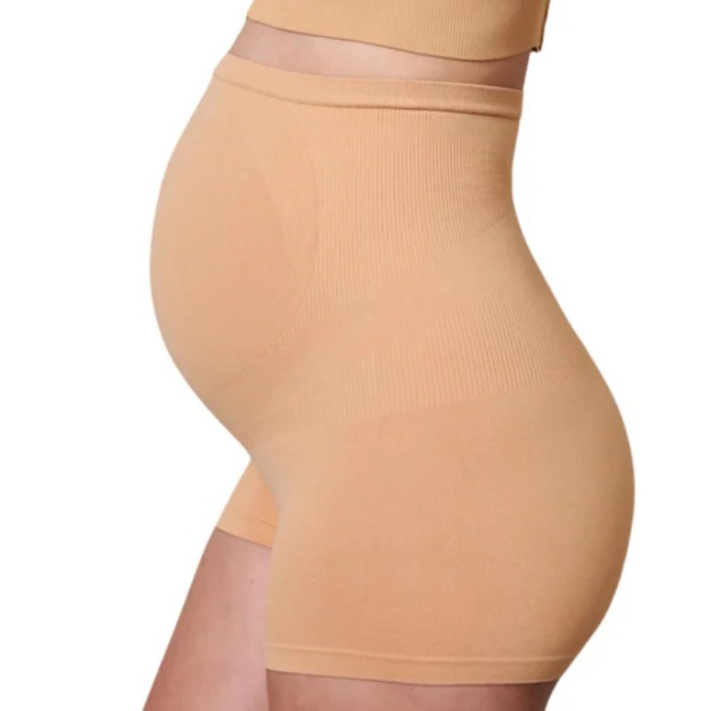 Blanqi Over Belly Support Boyshorts High Waist Maternity Shaper Shorts M Nude